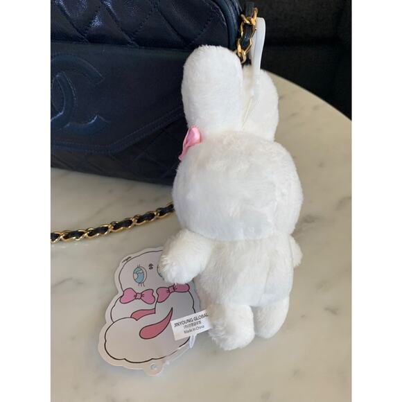 NWT White Esther Bunny Plush Keychain - Picture 3 of 4